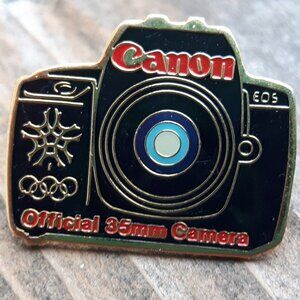 Vintage Canon Camera Olympic Pin Enamel 1979